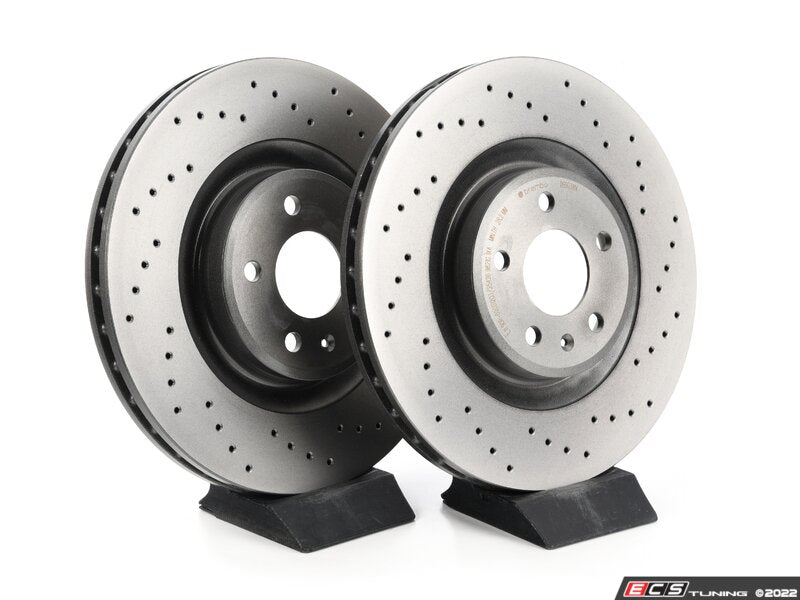 Front Cross Drilled UV Coated Brake Rotors - Pair (345x30)