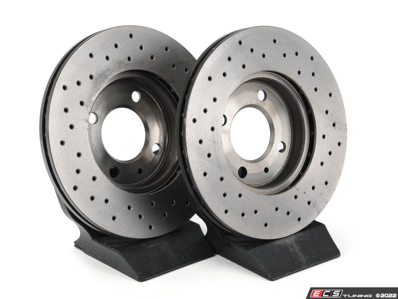 Cross Drilled UV Coated Brake Rotors - Pair (256x20)