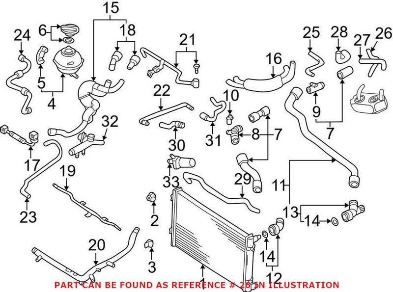 VW Engine Coolant Hose 1C0121096R – Genuine VW/Audi