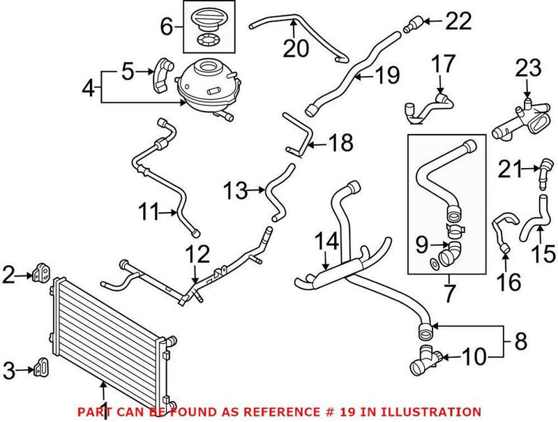 VW HVAC Heater Hose 1C0122157AF – Genuine VW/Audi