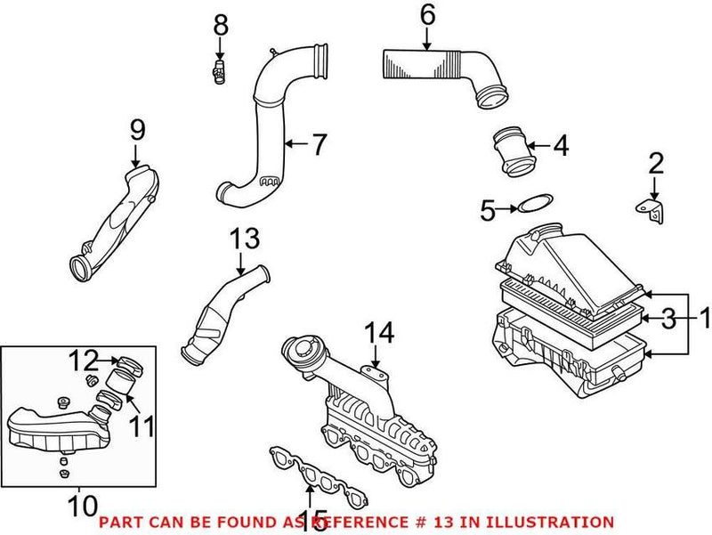 VW Engine Air Intake Hose 1C0129520 – Genuine VW/Audi