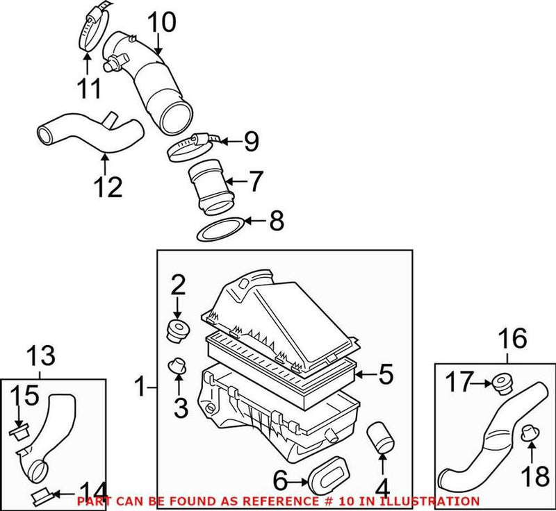 VW Engine Air Intake Hose 1C0129684BE – Genuine VW/Audi