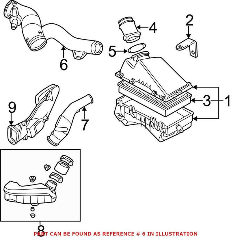 VW Engine Air Intake Hose 1C0133354D – Genuine VW/Audi