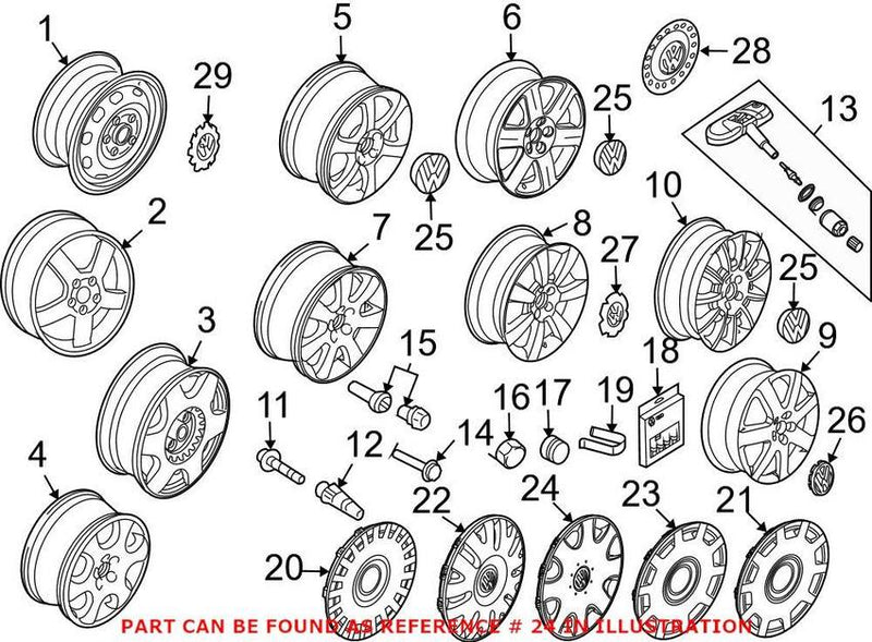 VW Wheel Cover 1C0601149MGRB