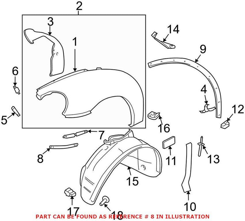 VW Wheel Housing Bracket – Driver Side 1C0821257AQ