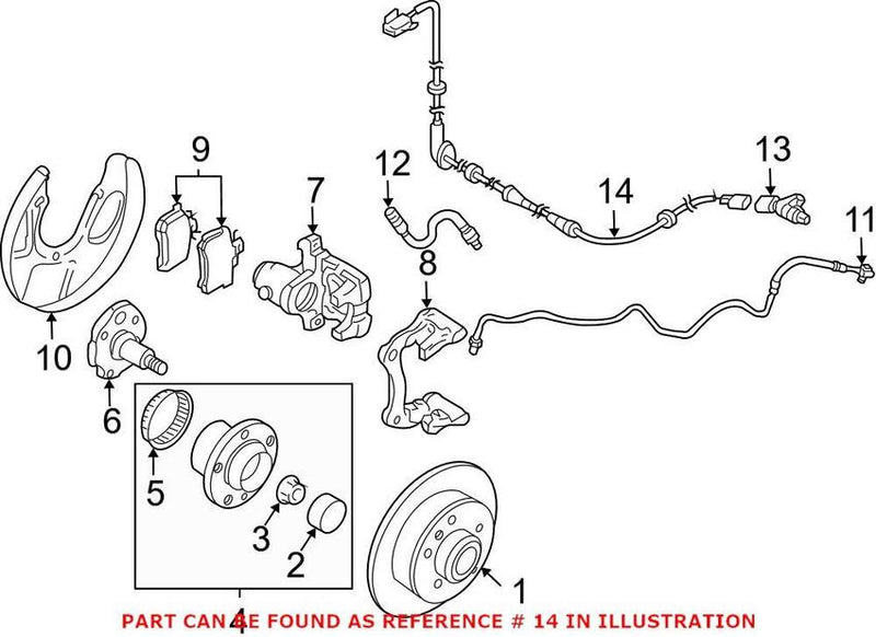 VW ABS Sensor Harness – Rear Driver Side 1C0927904