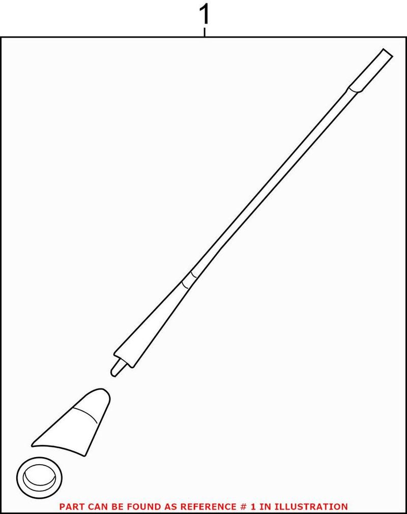 VW Radio Antenna Mast 1J0035501G – Genuine VW/Audi