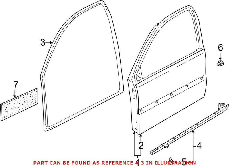 Door Seal – Front Driver Side Inner (Black)