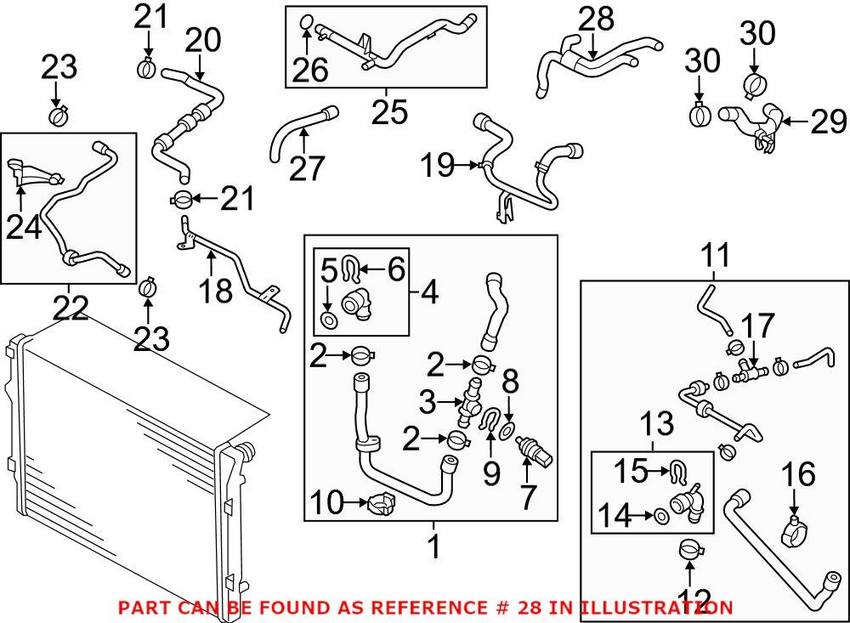 Genuine VW/Audi Engine Coolant Hose 1K0121086BC – Genuine VW/Genuine VW/Audi