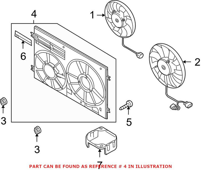 Genuine VW/Audi VW Dual Fan Cover (Black) 1K0121205AJ9B9