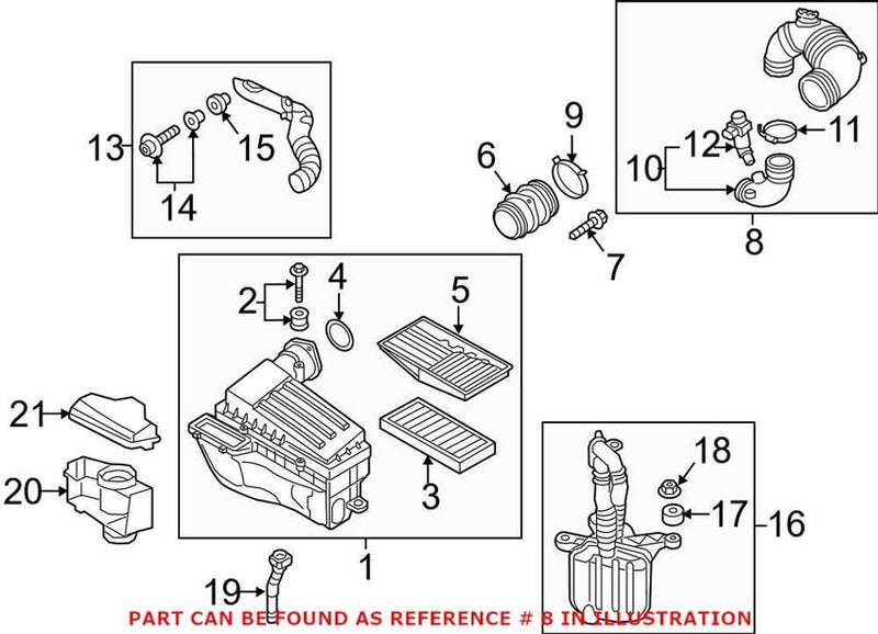 VW Engine Air Intake Hose 1K0129654BJ – Genuine VW/Audi