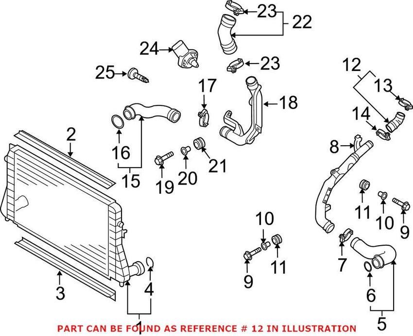 VW Turbocharger Intercooler Pipe – Driver Side 1K0145828S