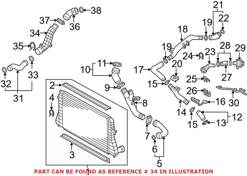 VW Turbocharger Intercooler Pipe 1K0145840R