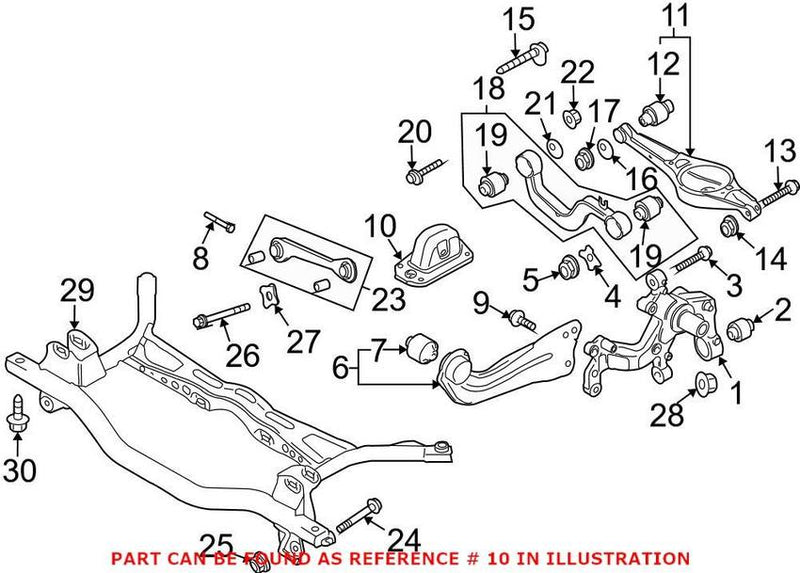 VW Suspension Control Arm Bracket – Rear Driver Side 1K0505129L