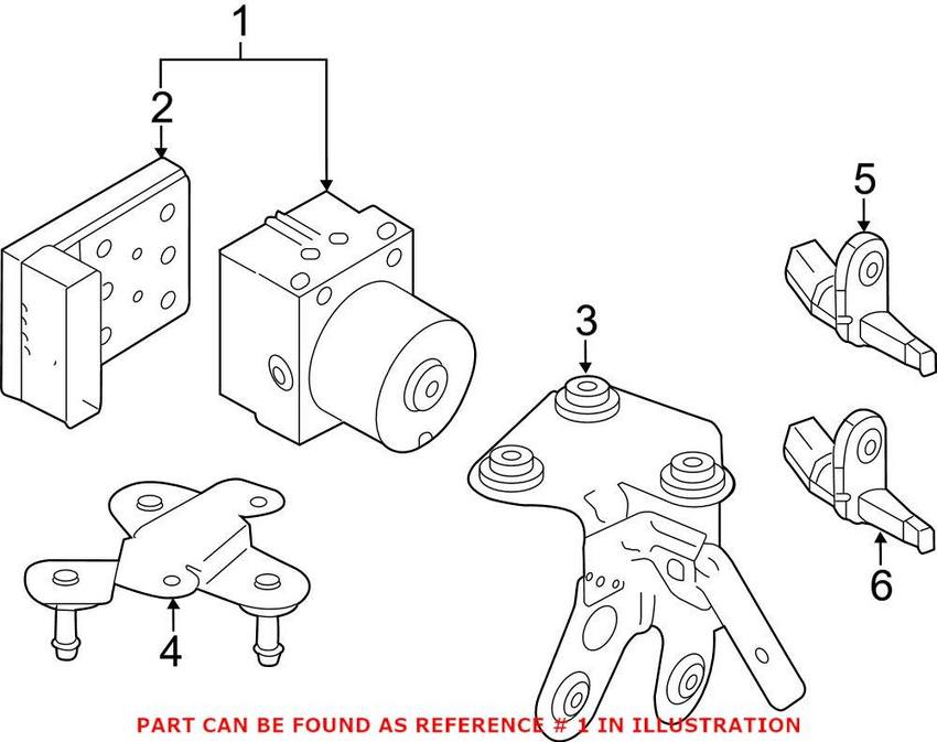 Genuine VW/Audi VW ABS Hydraulic Unit (w/ Controller) 1K0614517BJBEF