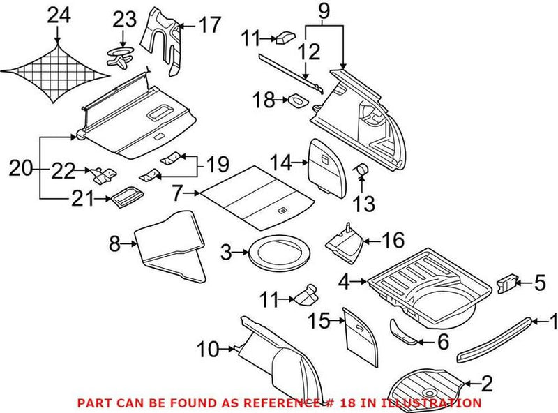 Genuine VW/Audi Tie Down Hook Bracket 1K0864203C2ZZ