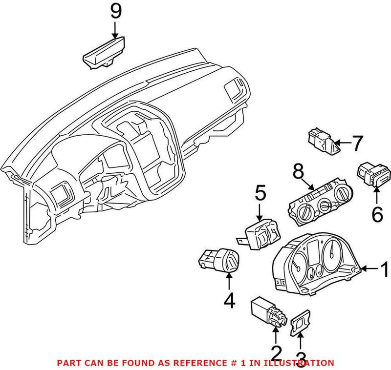 VW Instrument Cluster 1K0920953Q – Genuine VW/Audi