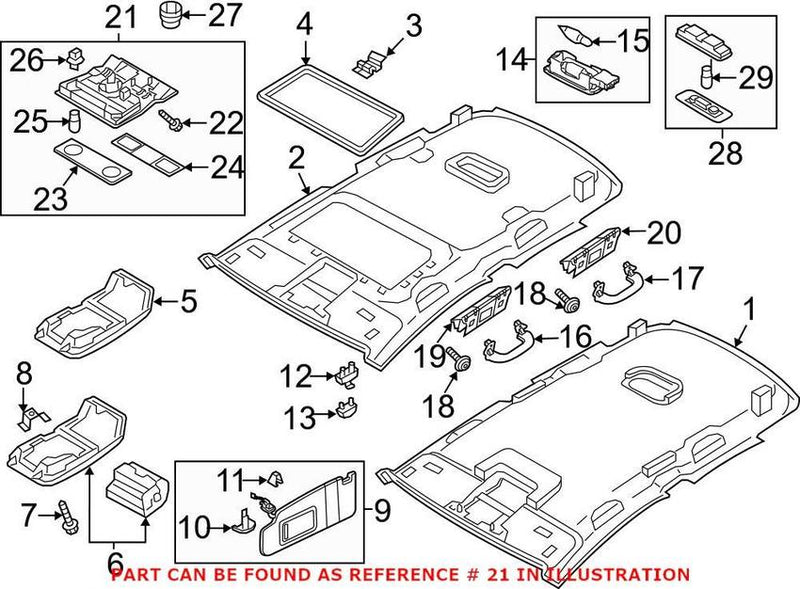 VW Reading Light 1K0947105P Y20 – Genuine VW/Audi