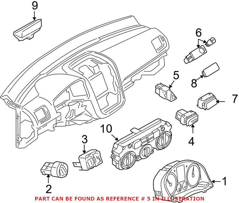 VW Hazard Warning Switch 1K0953509A – Genuine VW/Audi