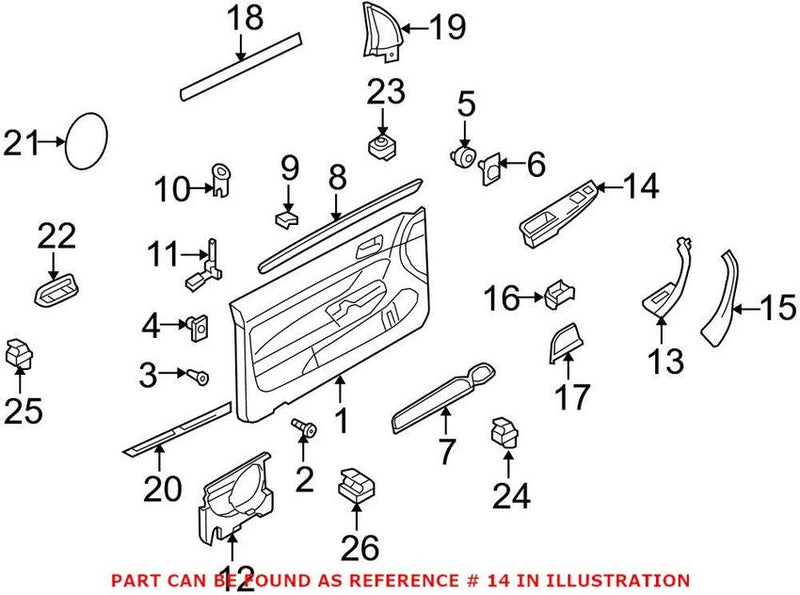 VW Door Window Switch Bezel – Front Driver Side 1K3868049C75R