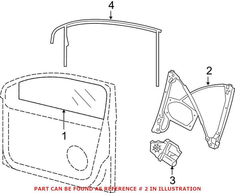 VW Window Regulator – Front Passenger Side 1K5837462B