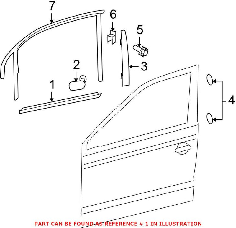 Window Trim Seal – Front Driver Side (Chrome)