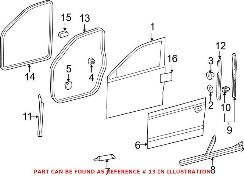 Door Seal – Front Outer (Black)