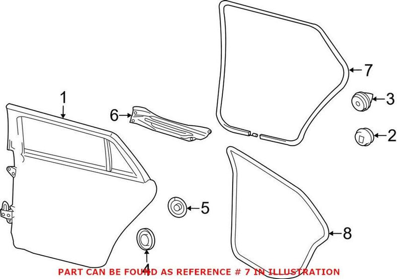 Door Seal – Rear Driver Side Outer