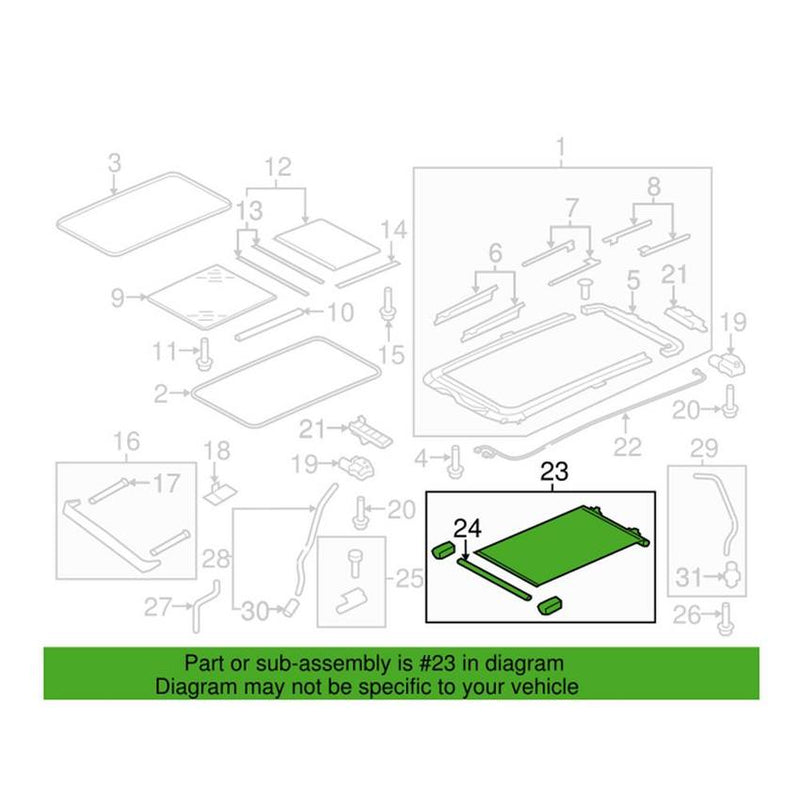 Genuine VW/Audi Sunroof Cover 1K9877307CQB9