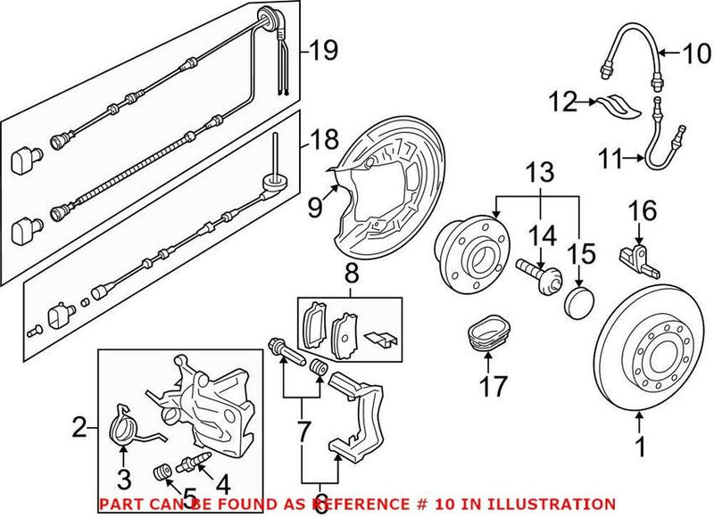 VW Brake Hose – Rear 1Q0611775D