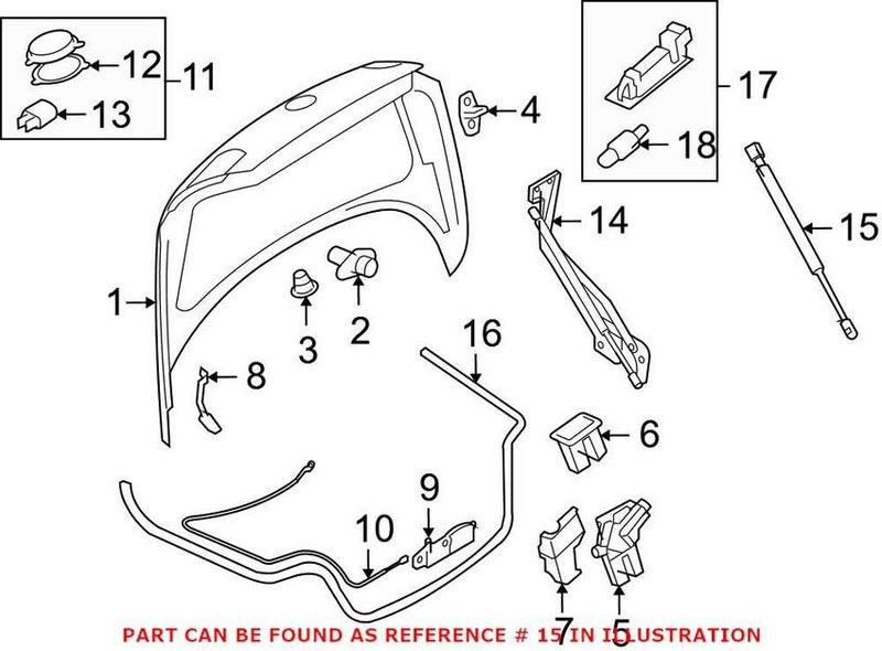 VW Trunk Lift Support 1Q0827550B