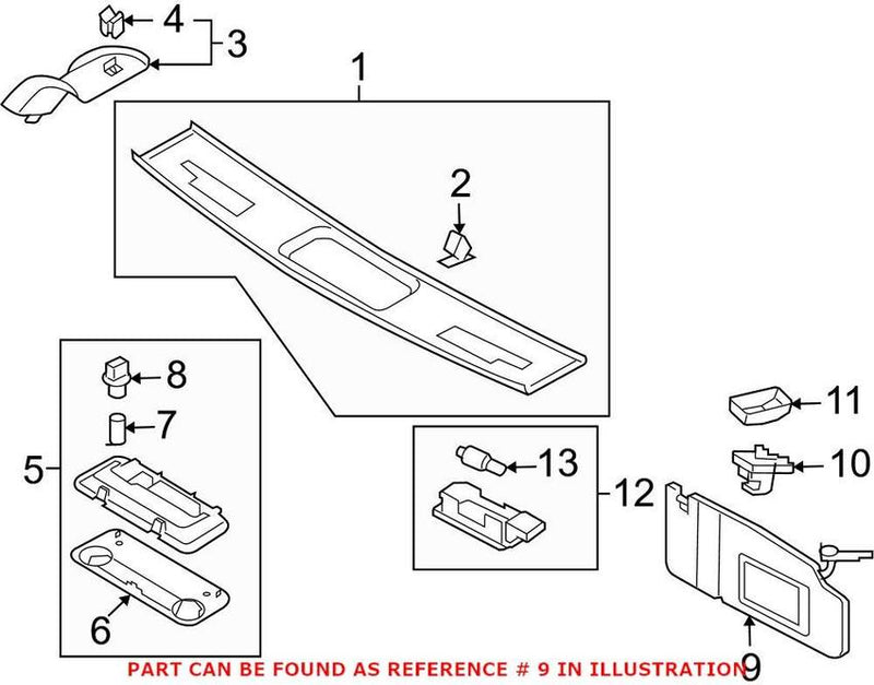 VW Sun Visor – Driver Side 1Q0857551AC3H8