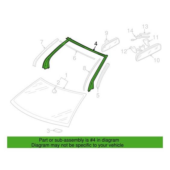 VW Windshield Frame Weatherstrip Seal 1Q0871409M5AP