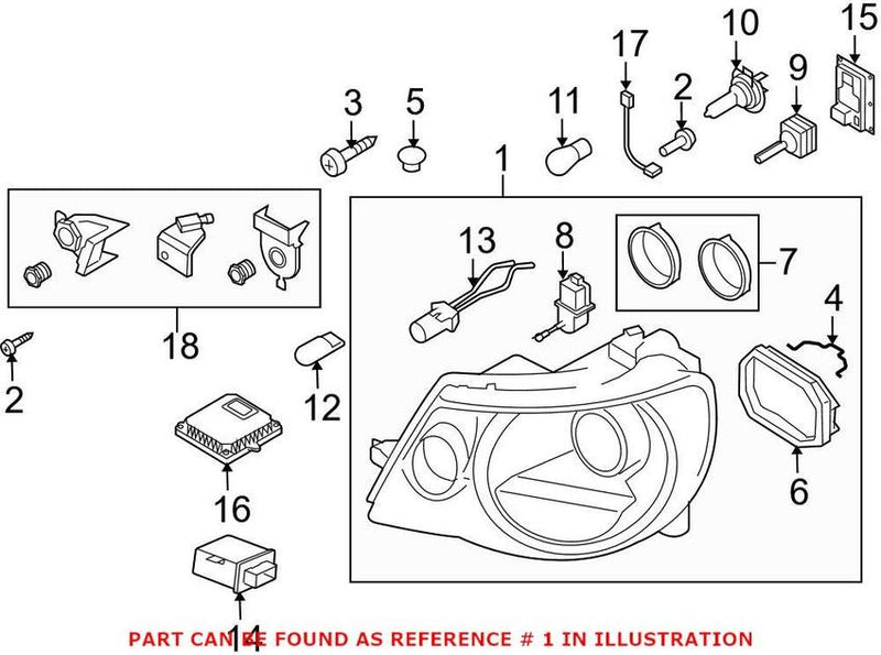 Headlight Assembly – Passenger Side (Xenon)