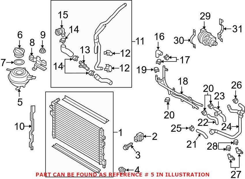 Genuine VW/Audi VW Drive Motor Inverter Coolant Reservoir 1S0121407G