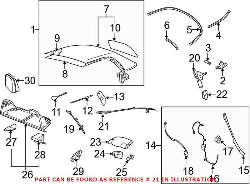 VW Convertible Top Cable 1Y0871708B – Genuine VW/Audi