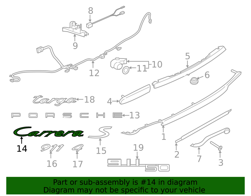 Genuine Porsche parts diagram