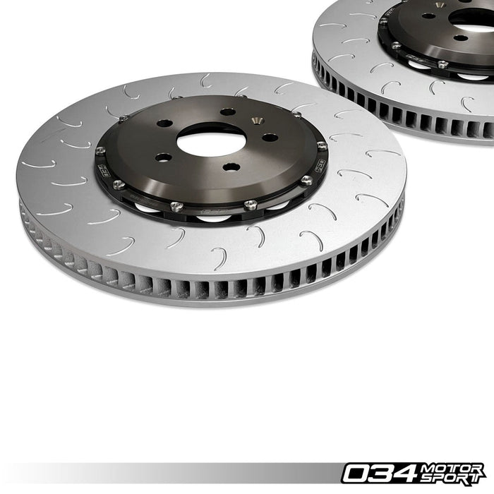 034MOTORSPORT 2-PIECE FLOATING FRONT BRAKE ROTOR UPGRADE KIT FOR AUDI B9/B9.5 RS5, 4M/4M.5 Q7/Q8