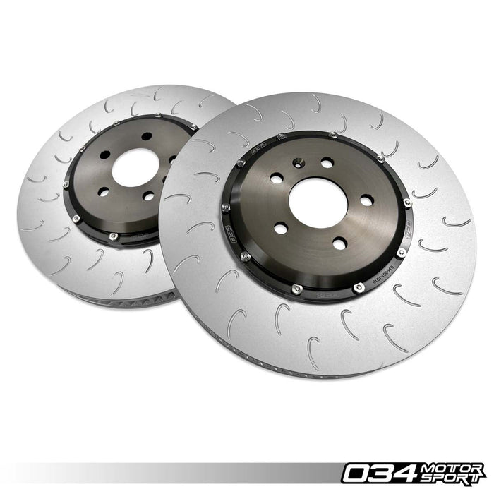 034MOTORSPORT 2-PIECE FLOATING FRONT BRAKE ROTOR UPGRADE KIT FOR AUDI B9/B9.5 RS5, 4M/4M.5 Q7/Q8