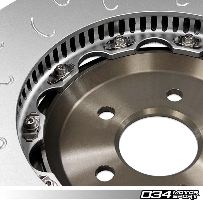 034MOTORSPORT 2-PIECE FLOATING FRONT BRAKE ROTOR UPGRADE KIT FOR AUDI B9/B9.5 RS5, 4M/4M.5 Q7/Q8
