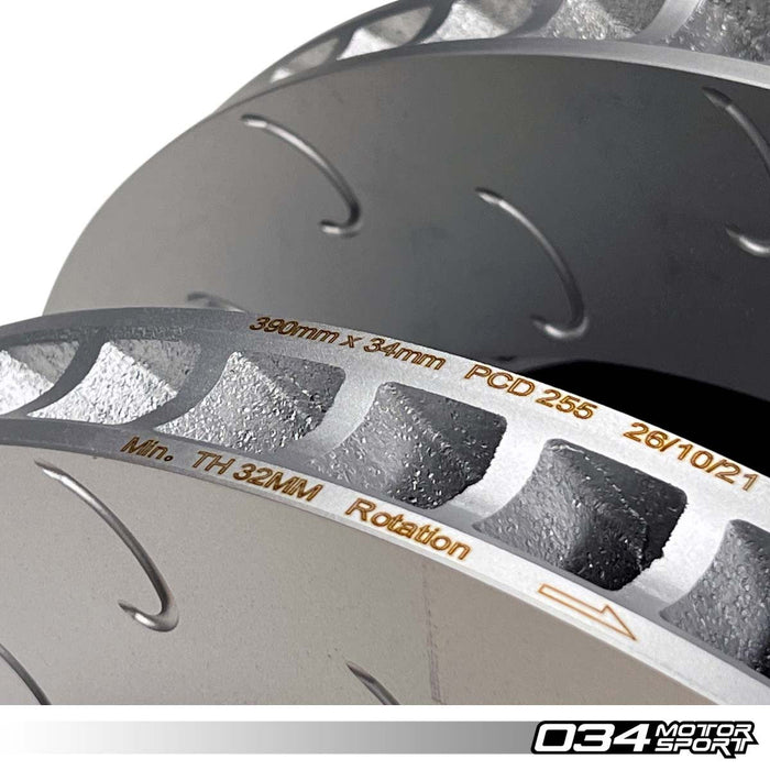 034MOTORSPORT 2-PIECE 390MM FLOATING FRONT BRAKE ROTOR UPGRADE KIT - AUDI R8 GEN 1/1.5