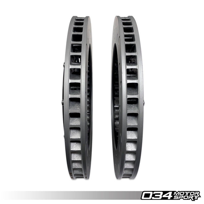 034MOTORSPORT 2-PIECE FLOATING FRONT BRAKE ROTOR UPGRADE KIT FOR AUDI, B8 RS5, R8 GEN 1, GEN 1.5