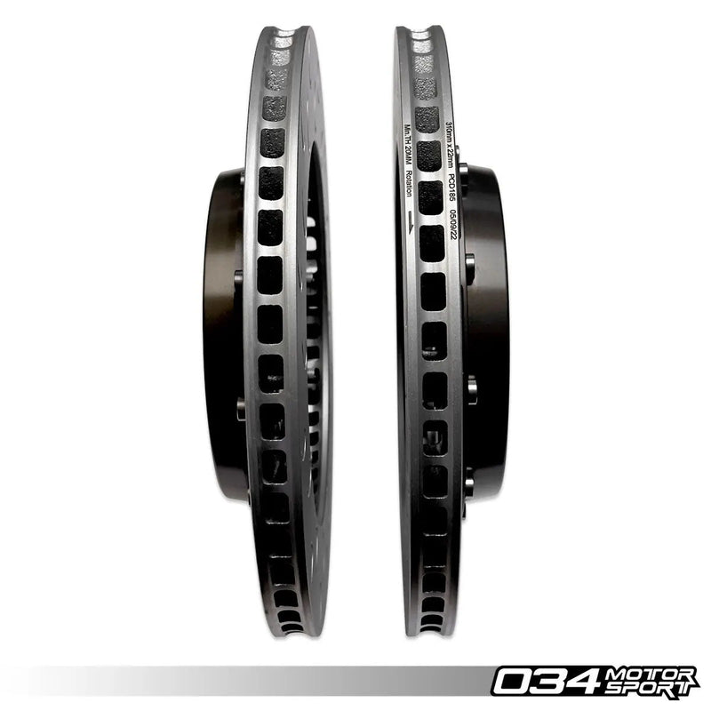 034Motorsport 2-Piece Floating Rear Brake Rotor 310mm - VW Mk5, Mk6, Mk7, Mk8, Audi 8V, 8S, 8Y