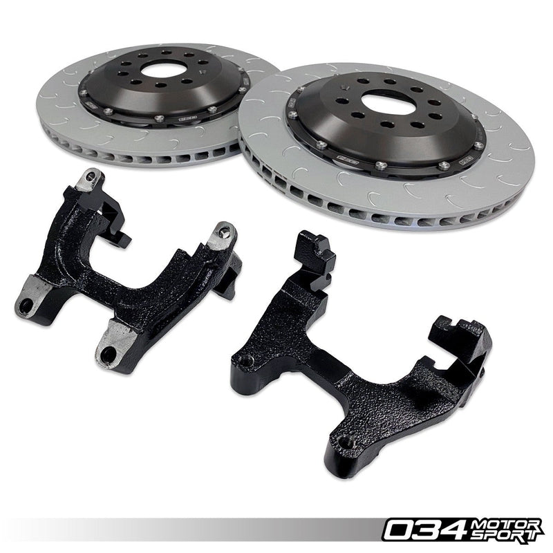 034MOTORSPORT 2-PIECE FLOATING REAR BRAKE ROTOR 350MM UPGRADE FOR MQB VW, AUDI