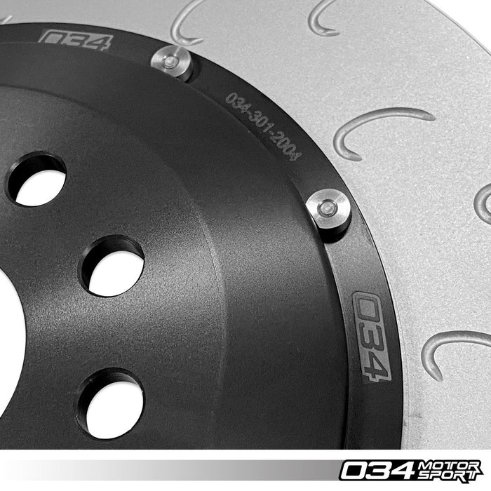 034MOTORSPORT 2-PIECE FLOATING REAR BRAKE ROTOR 350MM UPGRADE FOR MQB VW, AUDI