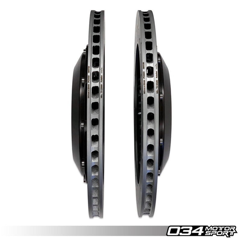 034MOTORSPORT 2-PIECE FLOATING REAR BRAKE ROTOR 350MM UPGRADE FOR MQB VW, AUDI