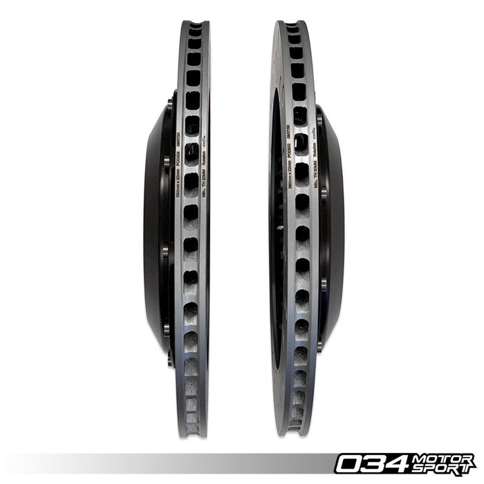 034MOTORSPORT 2-PIECE FLOATING REAR BRAKE ROTOR 350MM UPGRADE FOR MQB VW, AUDI