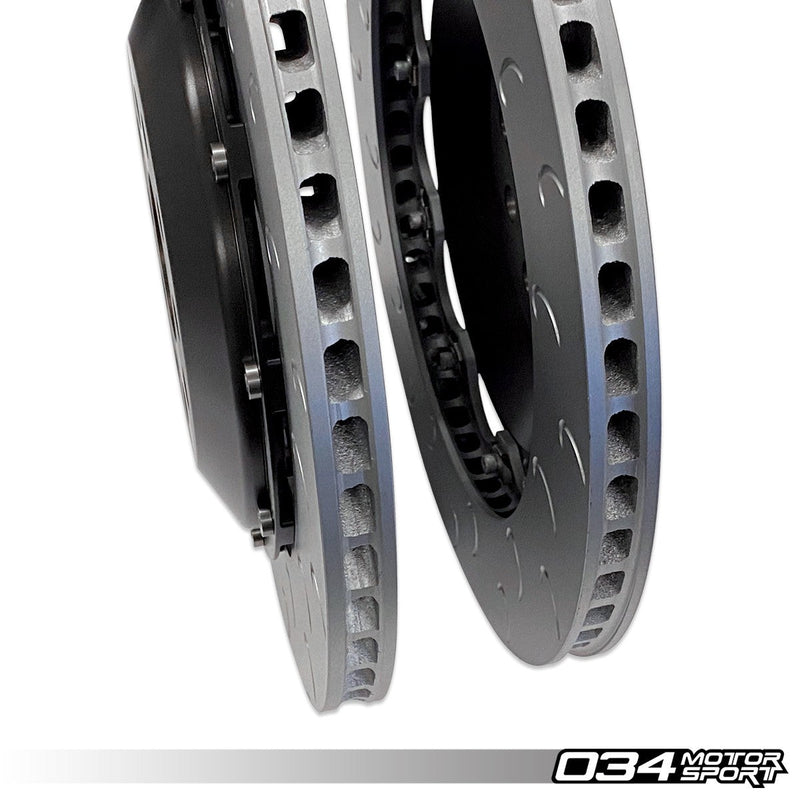 034MOTORSPORT 2-PIECE FLOATING REAR BRAKE ROTOR 350MM UPGRADE FOR MQB VW, AUDI