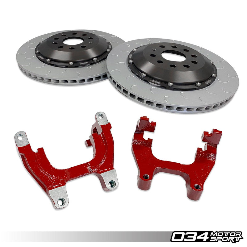 034MOTORSPORT 2-PIECE FLOATING REAR BRAKE ROTOR 350MM UPGRADE FOR MQB VW, AUDI
