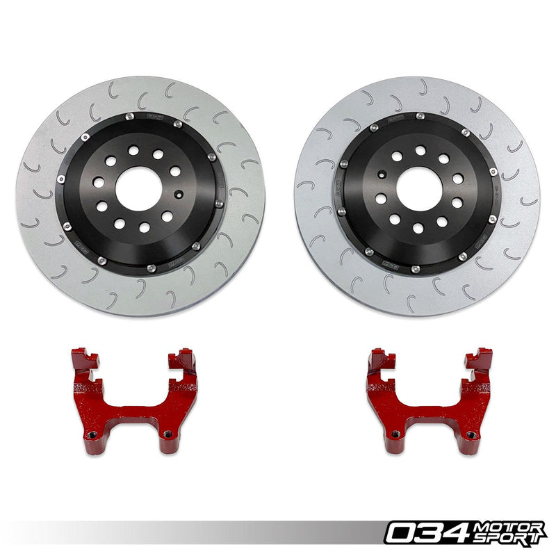 034MOTORSPORT 2-PIECE FLOATING REAR BRAKE ROTOR 350MM UPGRADE FOR MQB VW, AUDI